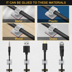 Organizador cables con adhesivo 50 unidades Organizador cables con adhesivo 50 unidades