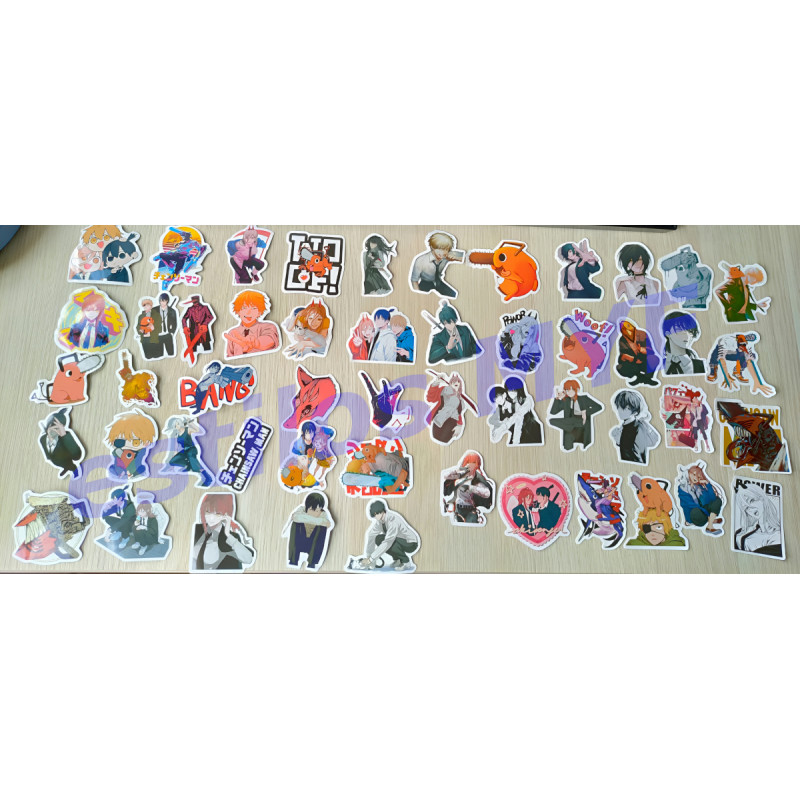 Stickers Calcomanías Chainsaw Man Pack 50 Unidades Geek