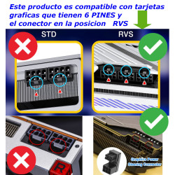 Conector adaptador Fuente Gpu 180 Grados Pcie 6 Pines Conector adaptador Fuente Gpu 180 Grados Pcie 6 Pines