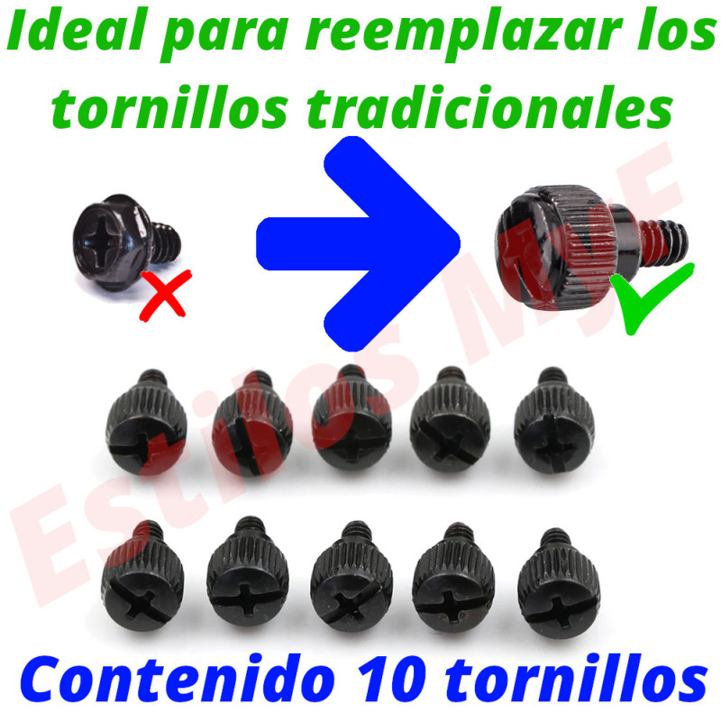 Kit Tornillos Ajuste Manual Pc Chasis Gamer X 10 Pcs