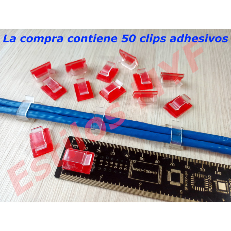 Organizador cables con adhesivo 50 unidades Organizador cables con adhesivo 50 unidades
