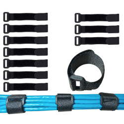 Organizador De Cables Correas Velcro Ajustables 15 cm X 10 und