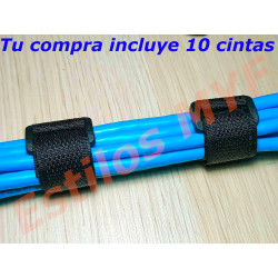Organizador De Cables Correas Velcro Ajustables 15 cm X 10 und