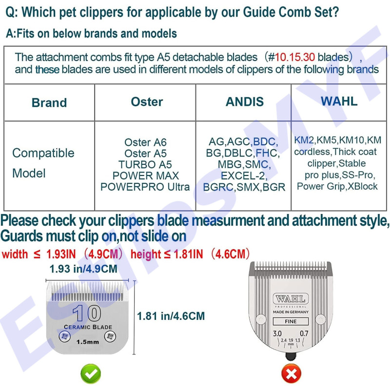 kit Guías Metalicas Peluquería Canina 8 und con estuche