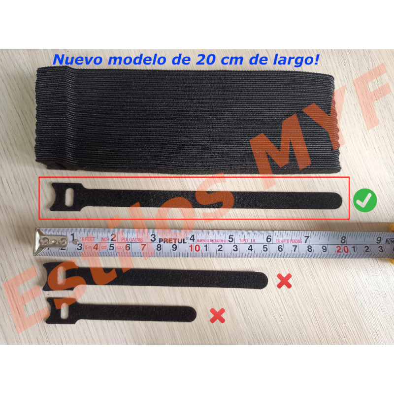 Cintas Velcro Correas Organizador de cables larga 20cm 50 und