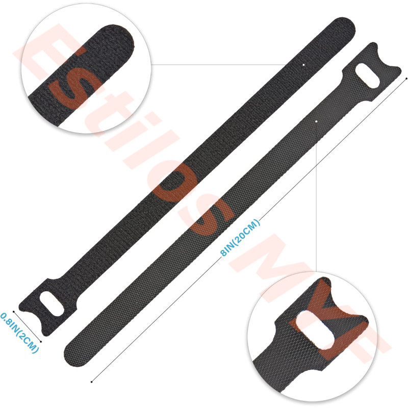Cintas Velcro Correas Organizador de cables larga 20cm 50 und