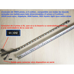 Tira Led Argb Direccionable, 3 Pines 5v Para Pc