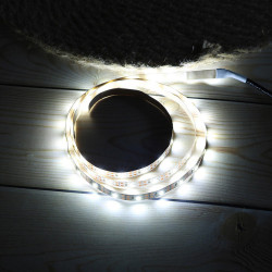 Tira led USB con switch color blanco 1 metro