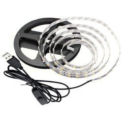 Tira led USB con switch color blanco 1 metro
