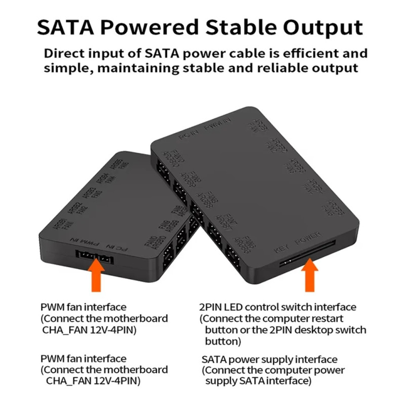 Hub Controladora ARGB y velocidad PWM control remoto