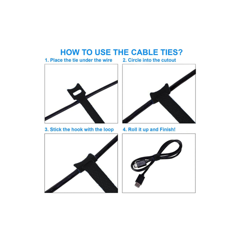 Cintas Velcro Correas Organizador de cables larga 20cm 50 und