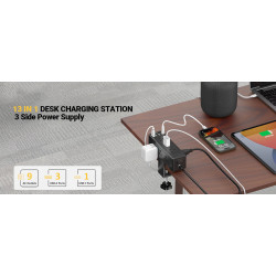 Multitoma Escritorio Atornillable Con 9 Tomas 4 Puertos Usb 110v