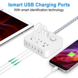 Extensión Eléctrica Regleta Cable Reforzado Multitoma 10 En 1