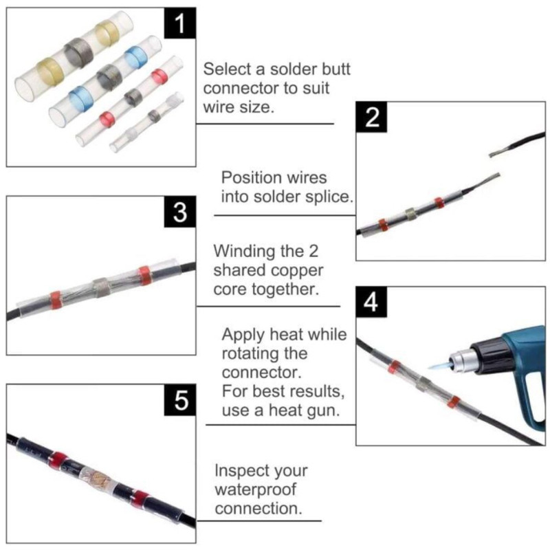 Conectores de soldadura termoencogibles para cables 60 und