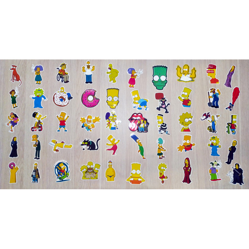 Stickers Calcomanias Los Simpsons Pack 50 Unidades Stickers Calcomanias Los Simpsons Pack 50 Unidades