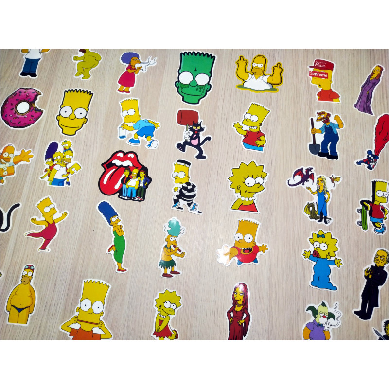 Stickers Calcomanias Los Simpsons Pack 50 Unidades Stickers Calcomanias Los Simpsons Pack 50 Unidades