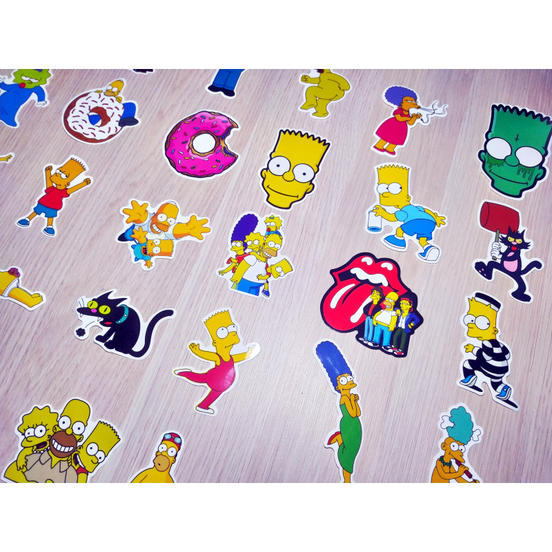 Stickers Calcomanias Los Simpsons Pack 50 Unidades Stickers Calcomanias Los Simpsons Pack 50 Unidades