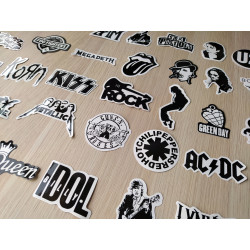 Stickers Calcomanías Bandas Rock Pack 50 Unidades BN