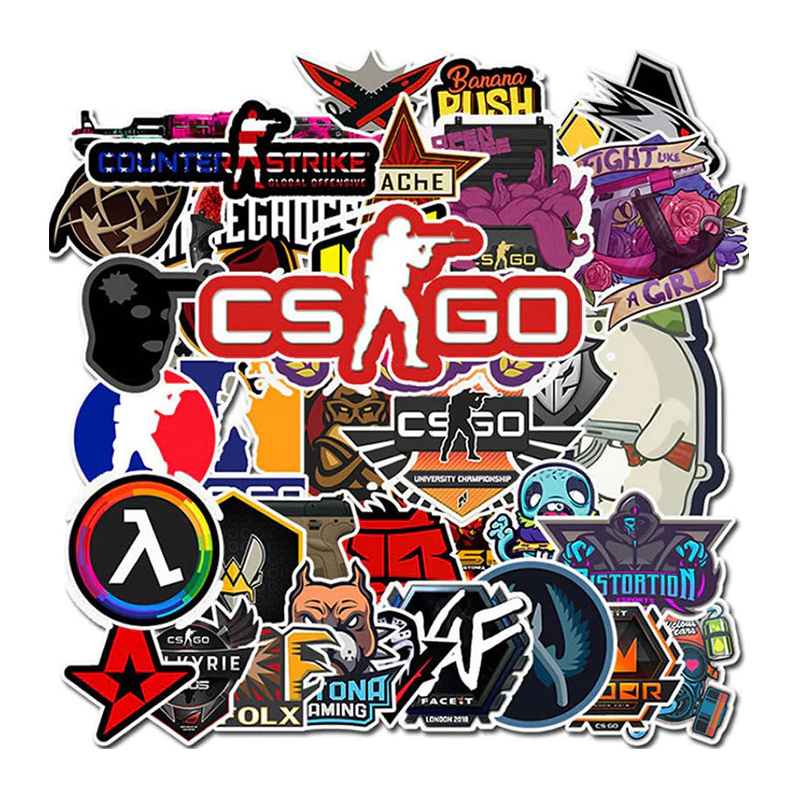 Stickers Skin Fps Gaming Shooter Cs go Pack 50 Unidades