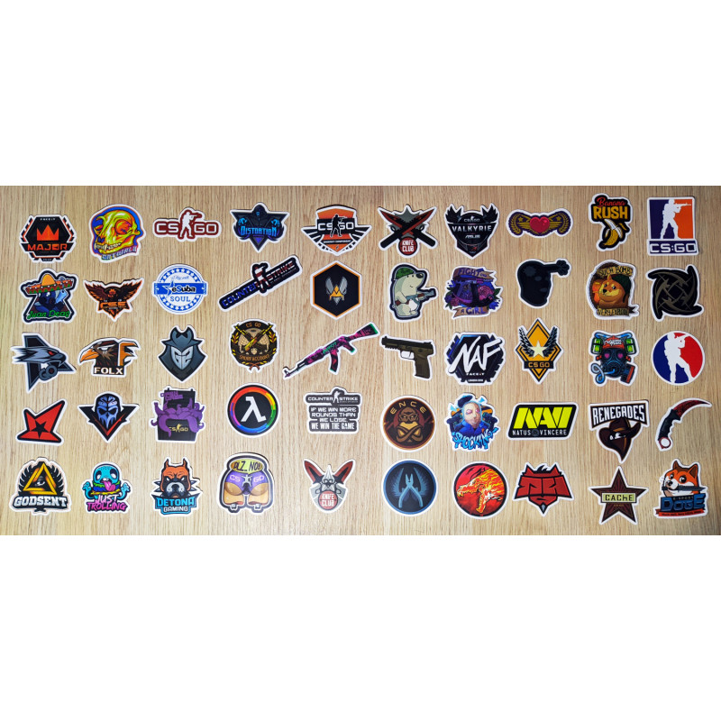 Stickers Skin Fps Gaming Shooter Cs go Pack 50 Unidades