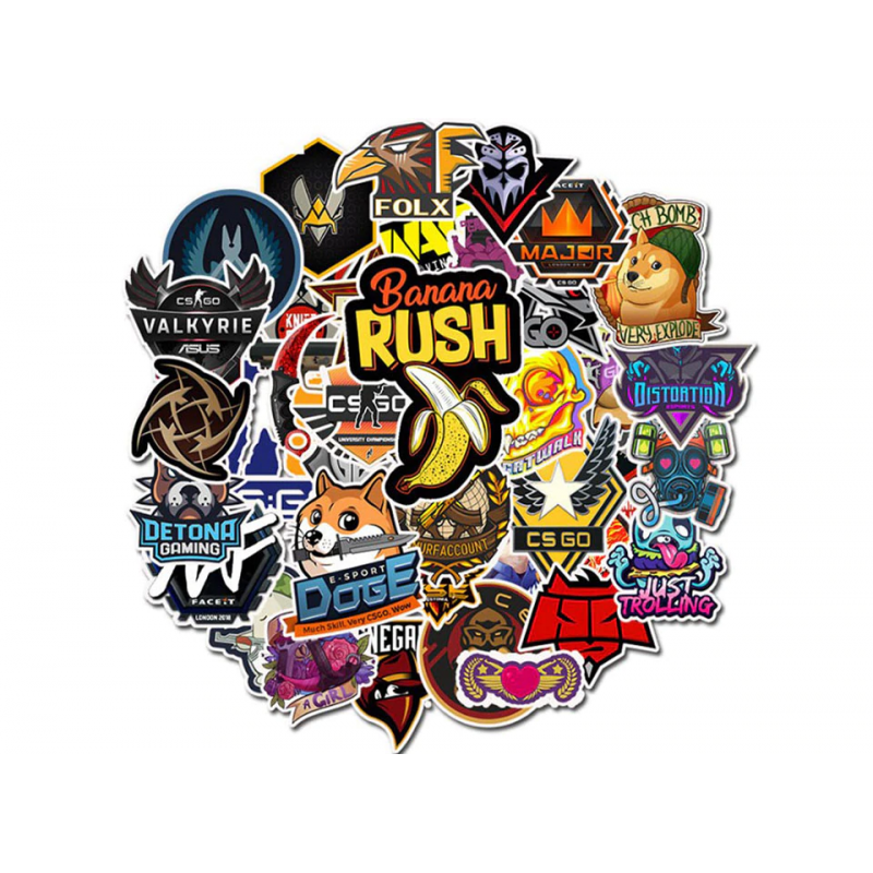 Stickers Skin Fps Gaming Shooter Cs go Pack 50 Unidades