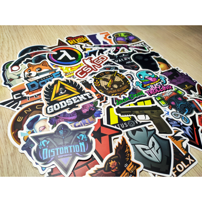 Stickers Skin Fps Gaming Shooter Cs go Pack 50 Unidades