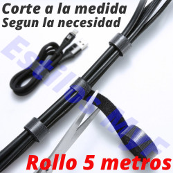 Organizador Cables Velcro adhesivo rollo 5 metros Organizador Cables Velcro adhesivo rollo 5 metros