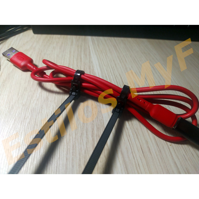 Amarre Organizador Plástico Reutilizable 25 cm X 20 Und