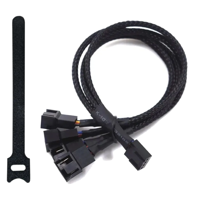 Cable hub PWM 4 Pines Splitter Cooler Para 4 Ventiladores Cable hub PWM 4 Pines Splitter Cooler Para 4 Ventiladores