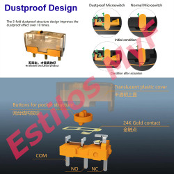 Switch Interruptor Mouse TTC Dustproof Gold 80m Click X2